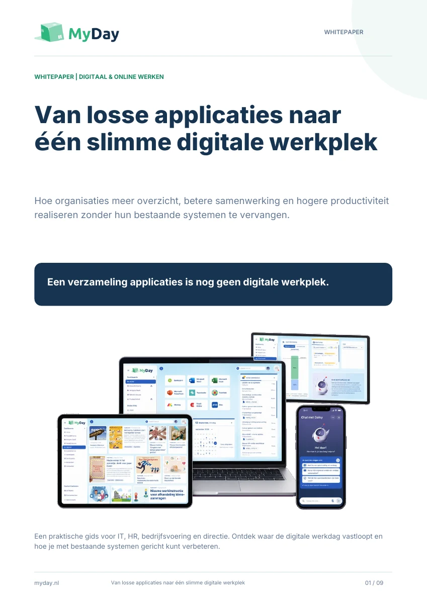 Cover van de whitepaper Van losse applicaties naar één slimme digitale werkplek