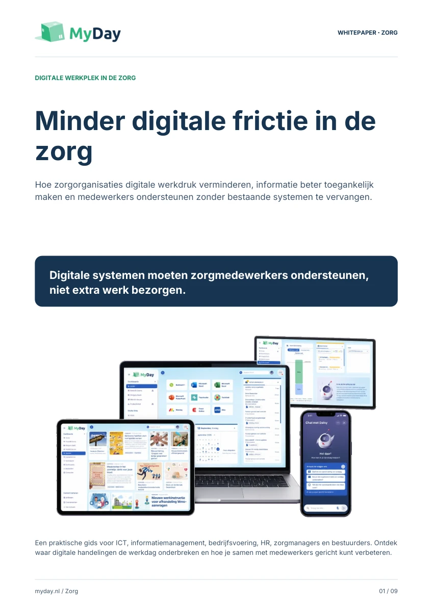 Cover van de whitepaper Minder digitale frictie in de zorg